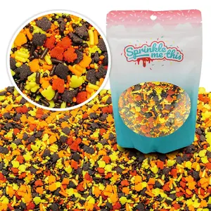 Sprinkle Me This – Autumn Foliage Fun Edible Sprinkles – 4, 8 & 12 oz – Fall Dessert Topping for Cookies, Cupcakes & Cakes