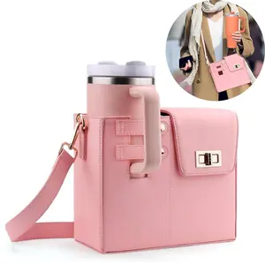 Portable Lightweight Water Bottle Storage Bag, 1 Count Outdoor Water Bottle Holder, Multifunctional Leather Bottle Cage, Drinkware Accessories for Travel and Daily Use, Tumbler, Water Proof