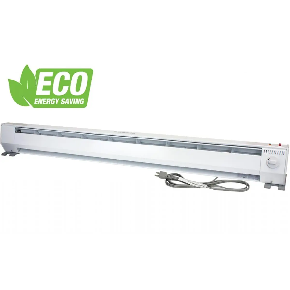 212 MAIN Eco Baseboard Heater - King Electric KP1215-ECO, 5 ft, 120V, 750-1500W 2-Stage, Convection Heat, Energy-Efficient Home Heating Appliance, White