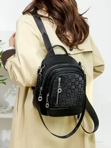 Women's New Trendy Korean Soft Leather Backpack, Fashion Versatile Large Capacity Book Bag, Casual Lightweight Hong Kong Style Shoulder Bag