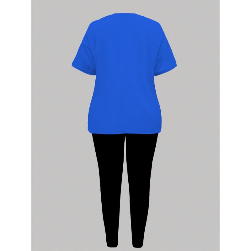 2 piece sets double layer dress Casual Faith Print Pantsuits, Short Sleeve T-shirt & Skinny Leggings Outfits, Women's Clothing Fabric Womenswear Collar Spandex Comfort Gamis Crewneck Fitted Multicolor Shortsleeve 2 piece sets women Polyester Ginger-Colore