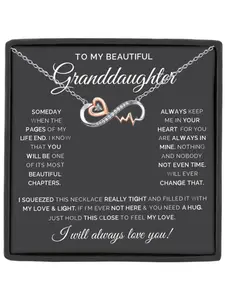To My Beautiful Granddaughter Heartbeat Necklace,Granddaughter Necklace,Heart Shaped Necklace,Birthday gift, Christmas gift