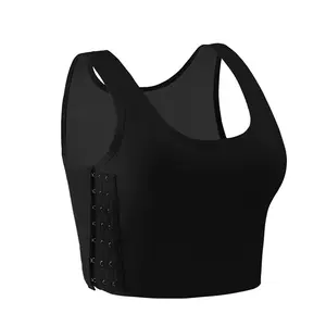 [VibeFit]Transgender FTM Chest Binder Adjustable Affordable Breathable and Strong Compression Tank Top Trans Bra Binder