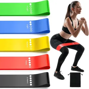 Resistance Bands Set, 5 Exercise Bands for Women & Men, Stretch Bands for Booty
