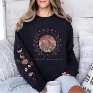 Velaris City Of Starlight Sleeve Printed Sweatshirt, Velaris Sweatshirt, The Night Court Sweatshirt, Bookish gifts, Sarah J Maas, Book Lover Gift
