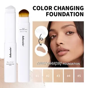 Lakerain Foundation Stick, Color Changing Foundation, Color-Adapting Concealer Stick, Long-Lasting Foundation&Concealer With Brush, Multi-Use Concealer & Contour, Makeup Cosmetic