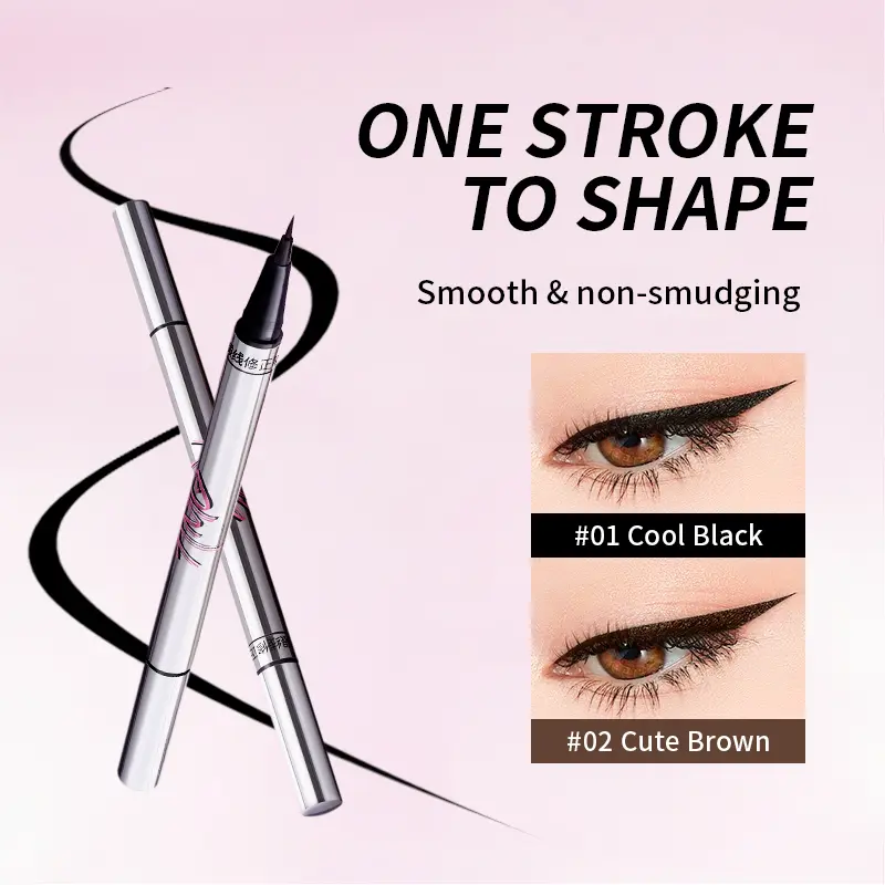 AMG Double-Ended Liquid Eyeliner – Waterproof, smudge-resistant, long-wearing, silky-smooth and fast-drying. Equipped with a correction tip to fix messy lines from unsteady hands, delivering effortless perfect lining.