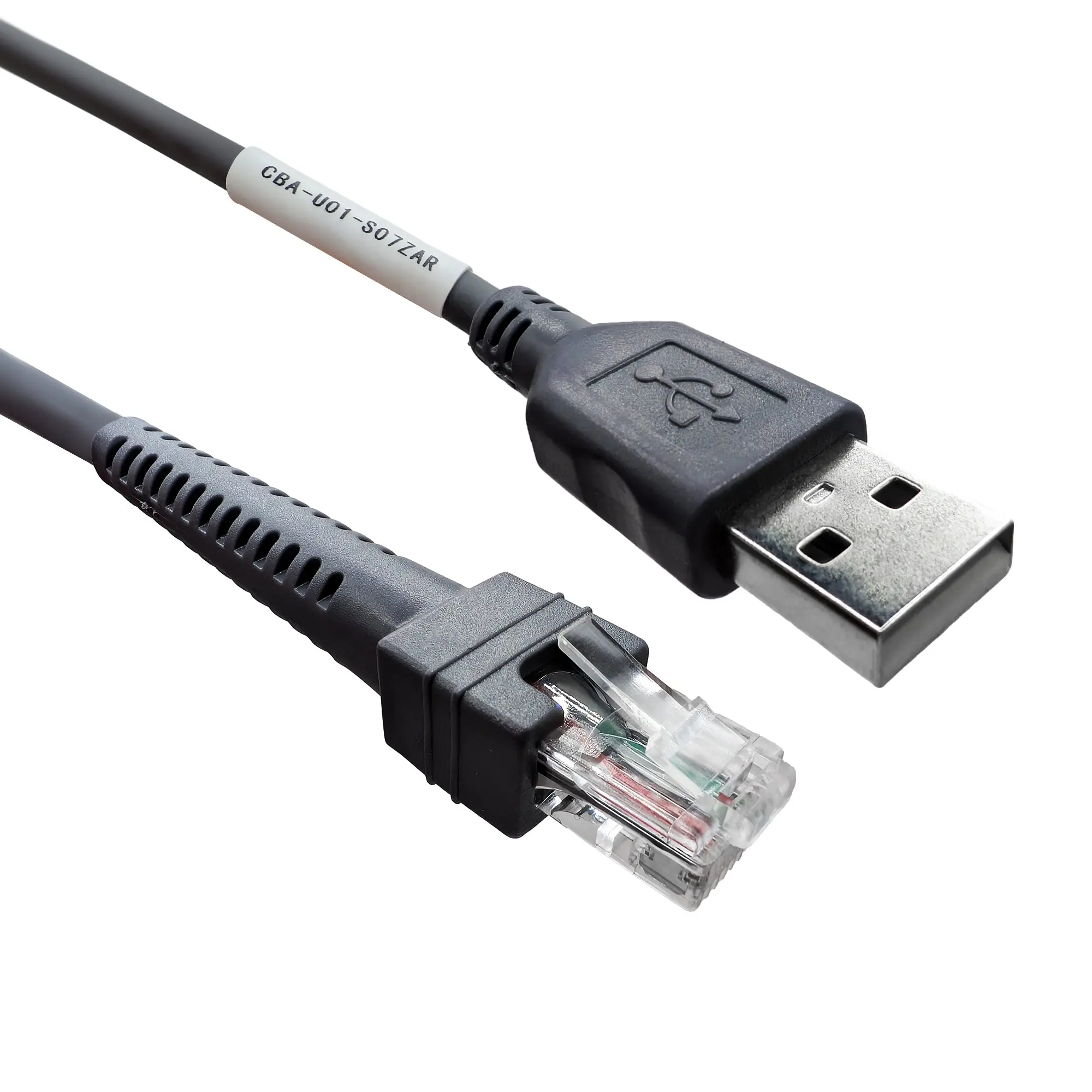USB Cable for Motorola Symbol Barcode Scanner 7FT 2M USB Type A Cable CBA-U01-S07ZAR, Grey