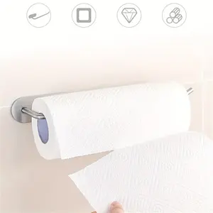 Wall Mounted Multifunctional Kitchen Storage Box, Convenient Holder for Plastic Wrap, Cloths, and Aluminum Foil, Handy Paper Towel Rack
