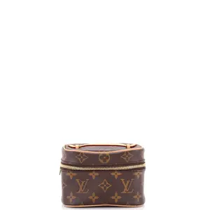 Pre-owned Louis Vuitton Canvas Coated Toiletry Bags Nice Vanity Case Monogram Canvas Nano by Rebag