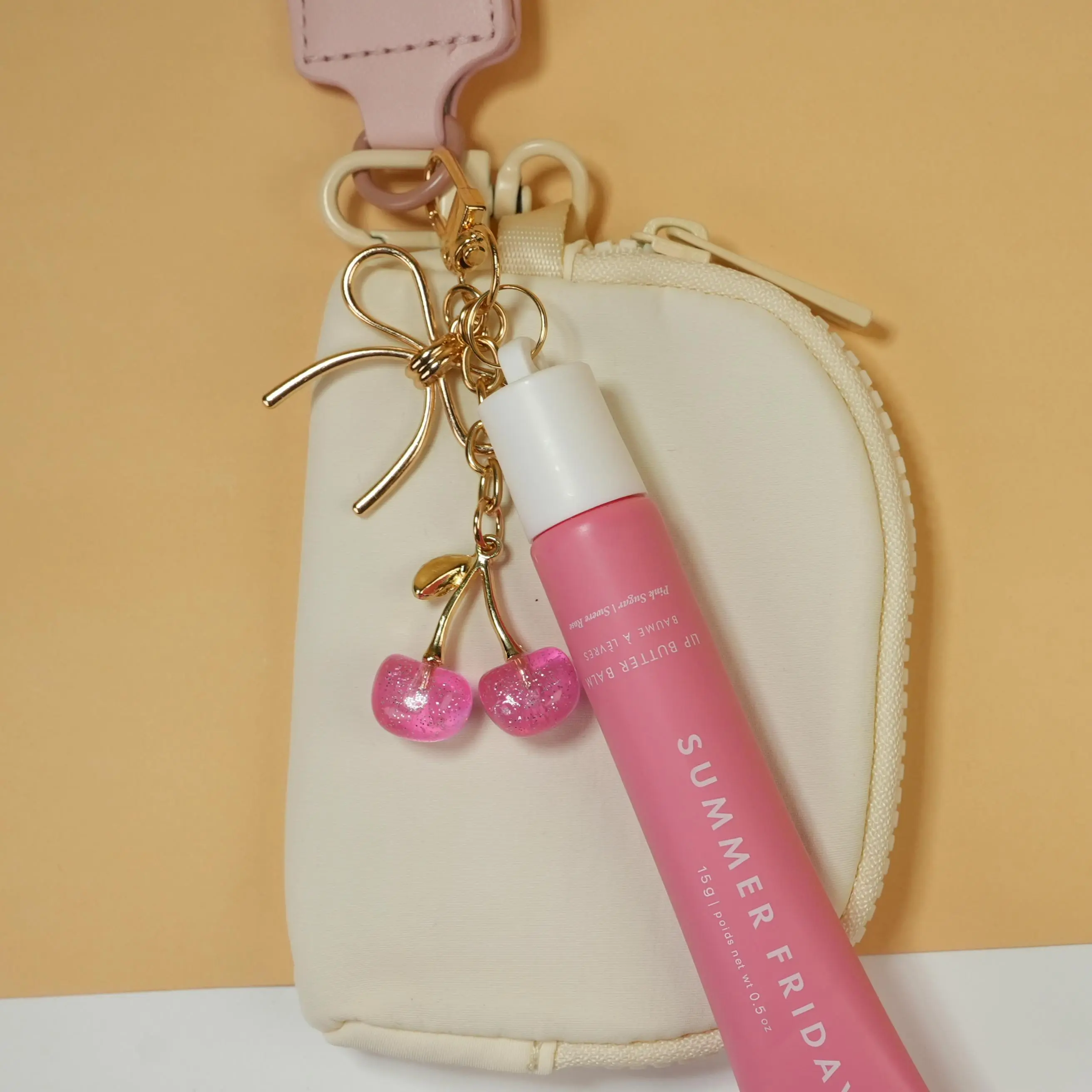 Handmade keychain cap for Summer Fridays 0.5 Oz Lip Balm,lip gloss cap keychain（No Lip Balm） Clip To Keys