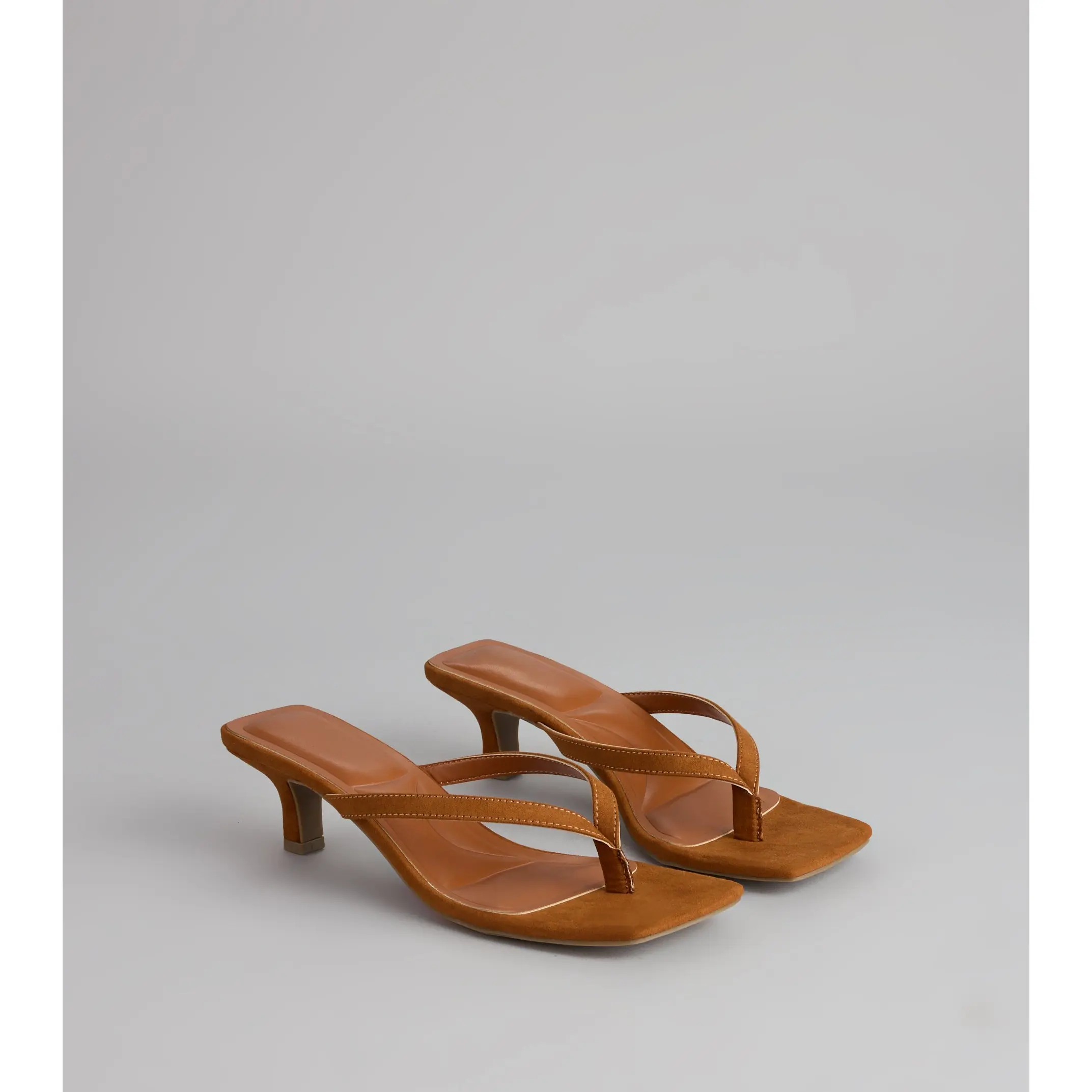Feeling Chic Thong Square Toe Heels