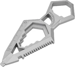 Portable Keychain Tool Alloy Steel Bottle Opener Wire Cutter Measuring Scale Tool for Camping Hiking