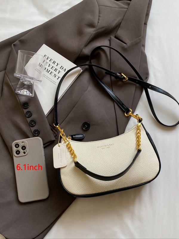Small fresh  sweet shaped shoulder handbag, white lychee pattern simple classic design, cherry pearl chain bag, exquisite fashion   versatile, niche design suitable for daily commuting, shopping, etc.