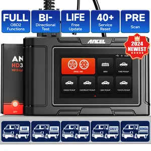 ANCEL HD3500 Heavy Duty Truck Scanner - 24V/12V OBD2 Diagnostic Tool with DPF Regen, All Systems Scan & Action Tests for Ford/Dodge/GMC Pickups & Diesel Trucks (2024 Enhanced)