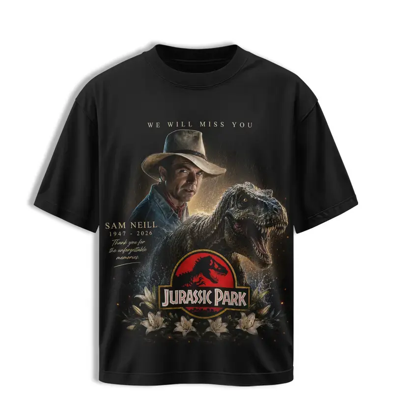 We Will Miss You Sam Neill Shirt Jurassic Park Fan Merchandise Vintage Movie Actor Tribute Tee