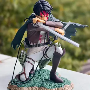 Attack on Titan Levi Ackerman Wounded Version GK Figurine 15cm Tall 420g Weight Collectible Display Model with Realistic Portrayal and Dramatic Wounded Touch mannequin heads Statue