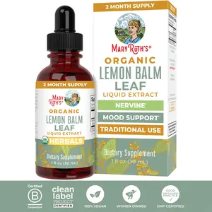 MaryRuth's Organic Lemon Balm Leaf Liquid Extract - Mood Support -  Relaxation - Calming - Nervine Herbal - Vegan - Non-GMO - Gluten Free - 1 Fl Oz