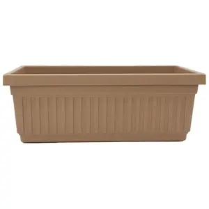 The HC Companies 30-Inch Venetian Window Planter Box with Drain Plug, Sandstone