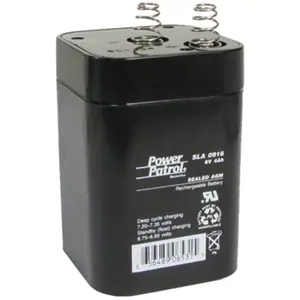 212 MAIN SLA0916 Power Patrol Sealed Lead Acid Rechargeable Battery - 6V 5Ah, Spring Tabs, for Sports & Outdoor Cycling Equipment