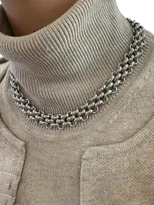 Stainless Steel Chain Necklace for Women, Fashion Jewelry for Party, Casual Trendy Jewelry, Daily Clothing Decor, Trendy All-match & Exquisite Jewelry for Birthday Gift