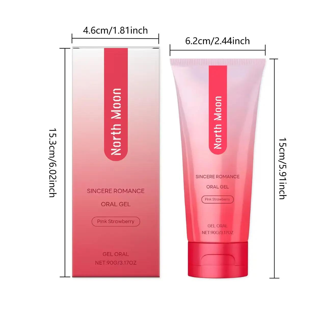 North Moon Pink Strawberry Toothpaste, suitable for daily oral care, a lightweight and portable product for outings, 90 grams