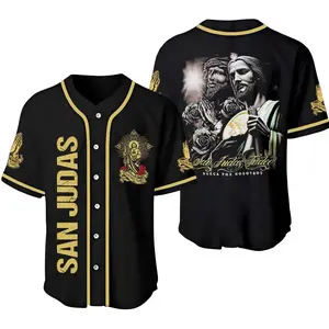 Camisas De San Judas Tadeo Baseball Jersey, Sanjuditas Baseball Jersey, San Judas Tadeo Ruega Por Nosotros Gift Mexcico Jersey for Men and Women, Baseball Jersey Style