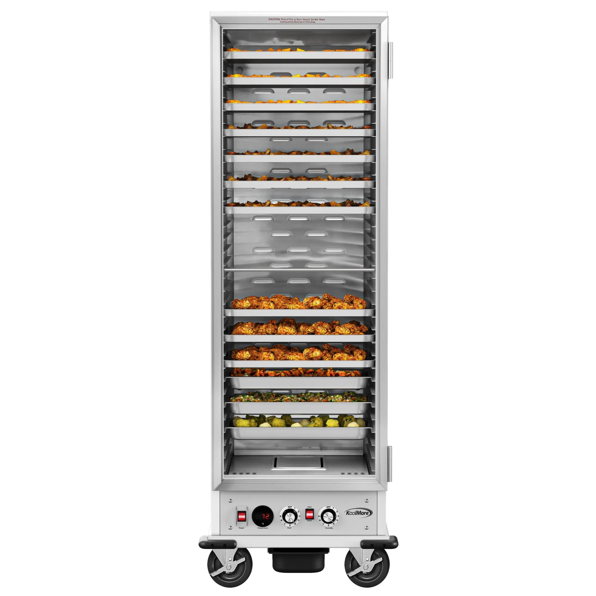 33 in. Commercial Insulated Heated Holding/Proofing Cabinet with Glass Door and 35-Pan Capacity in Silver (KM-CHP36-SIGL)
