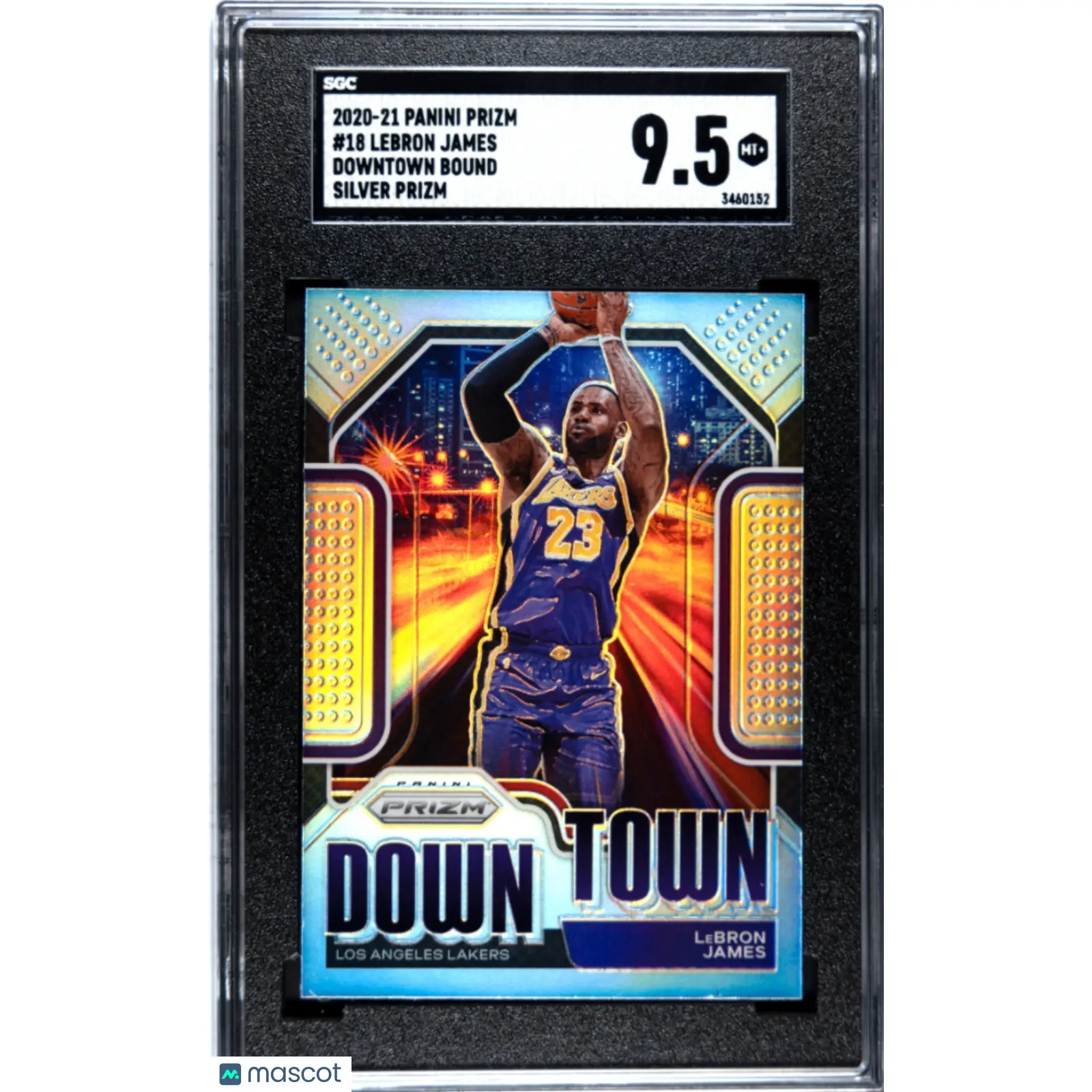 2020-21 Panini Prizm Downtown Bound Silver Prizm #18 LeBron James SGC 9.5