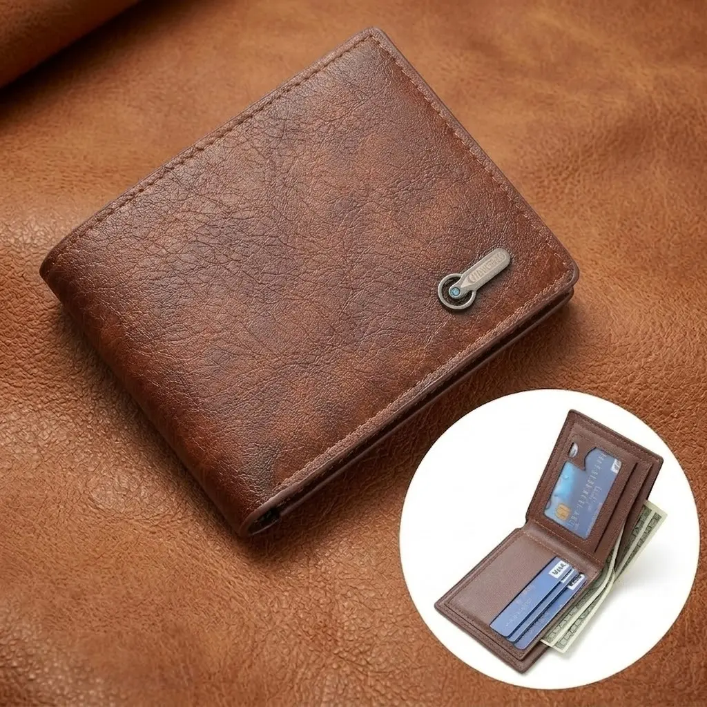 Men's Short Leather Wallet – Business-Casual Style