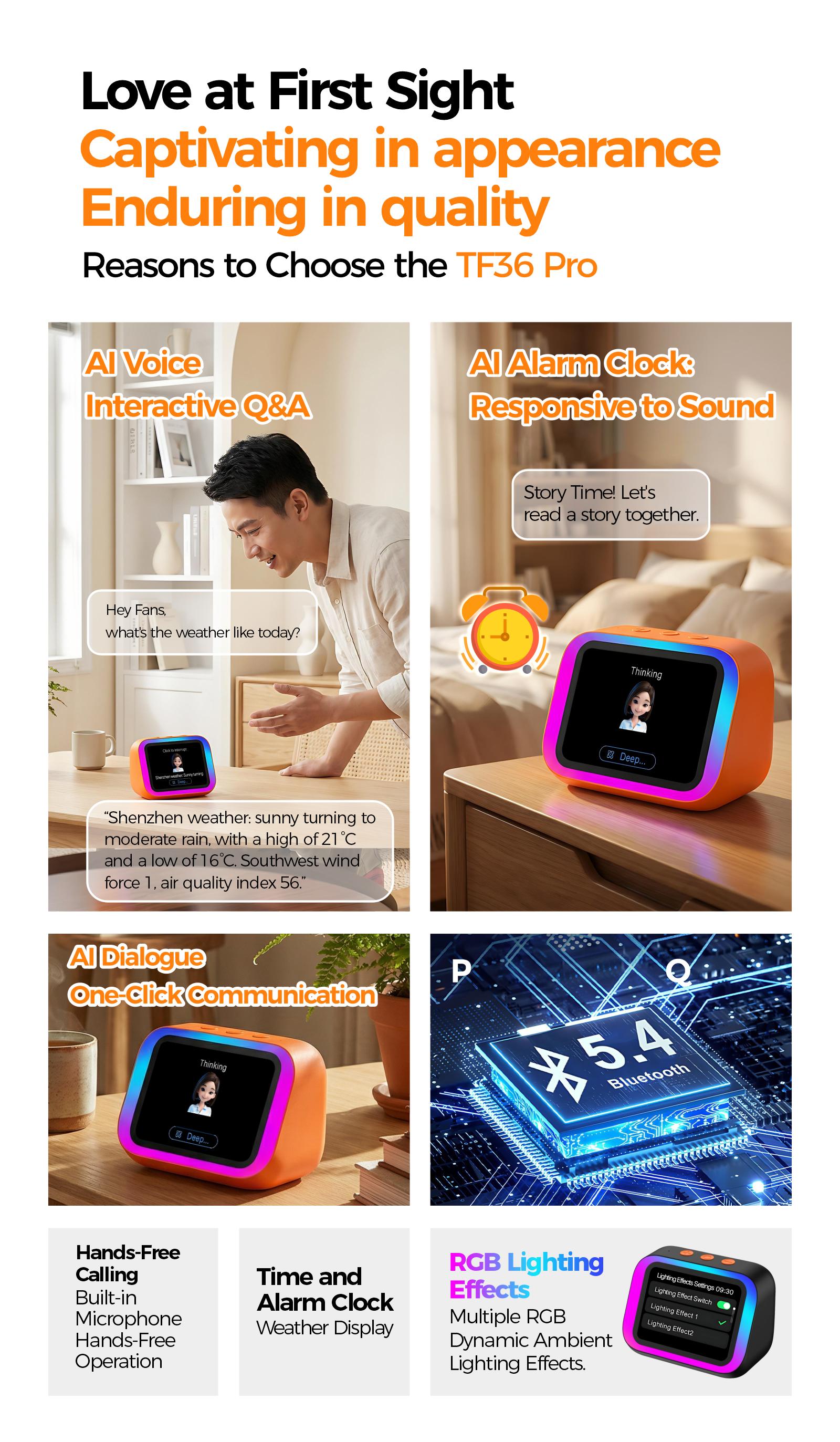 All in 1 Smart Desktop Screen Speaker | Bluetooth 5.4, AI Control, Weather Display & Custom Photo Frame | RGB Smart Alarm Clock for Bedroom All in 1 Smart Desktop Screen Speaker | Bluetooth 5.4, AI Control, Weather Display & Custom Photo Frame | RGB Smart Alarm Clock for Bedroom