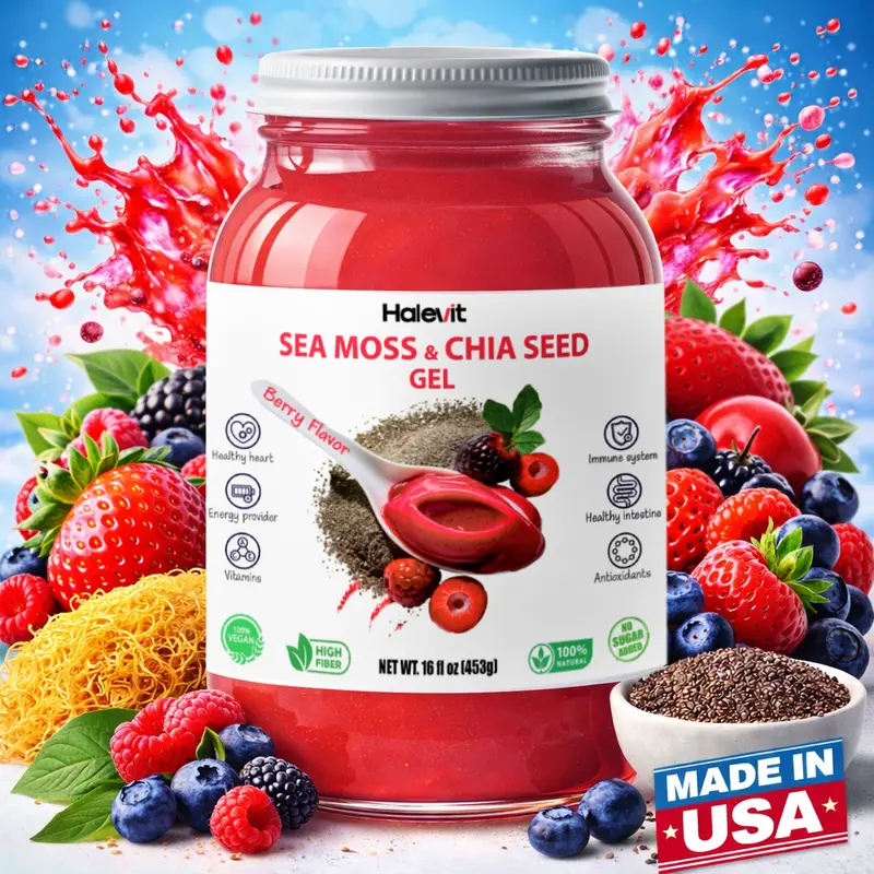 Berry Sea Moss Gel – Organic Superfood for Immunity, Digestion & Thyroid Support – Vegan & Made in USA