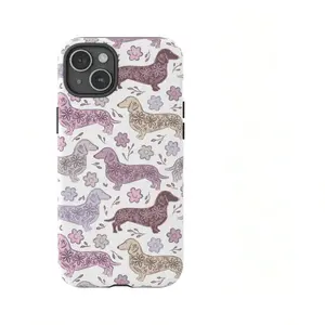 Dachshund Gift For Her For IPhone Sausage Dog Mom Doxie For Teen Wiener Dog Lover Cute Pink Tough Case Floral Animals Compatible with Samsung Galaxy S25