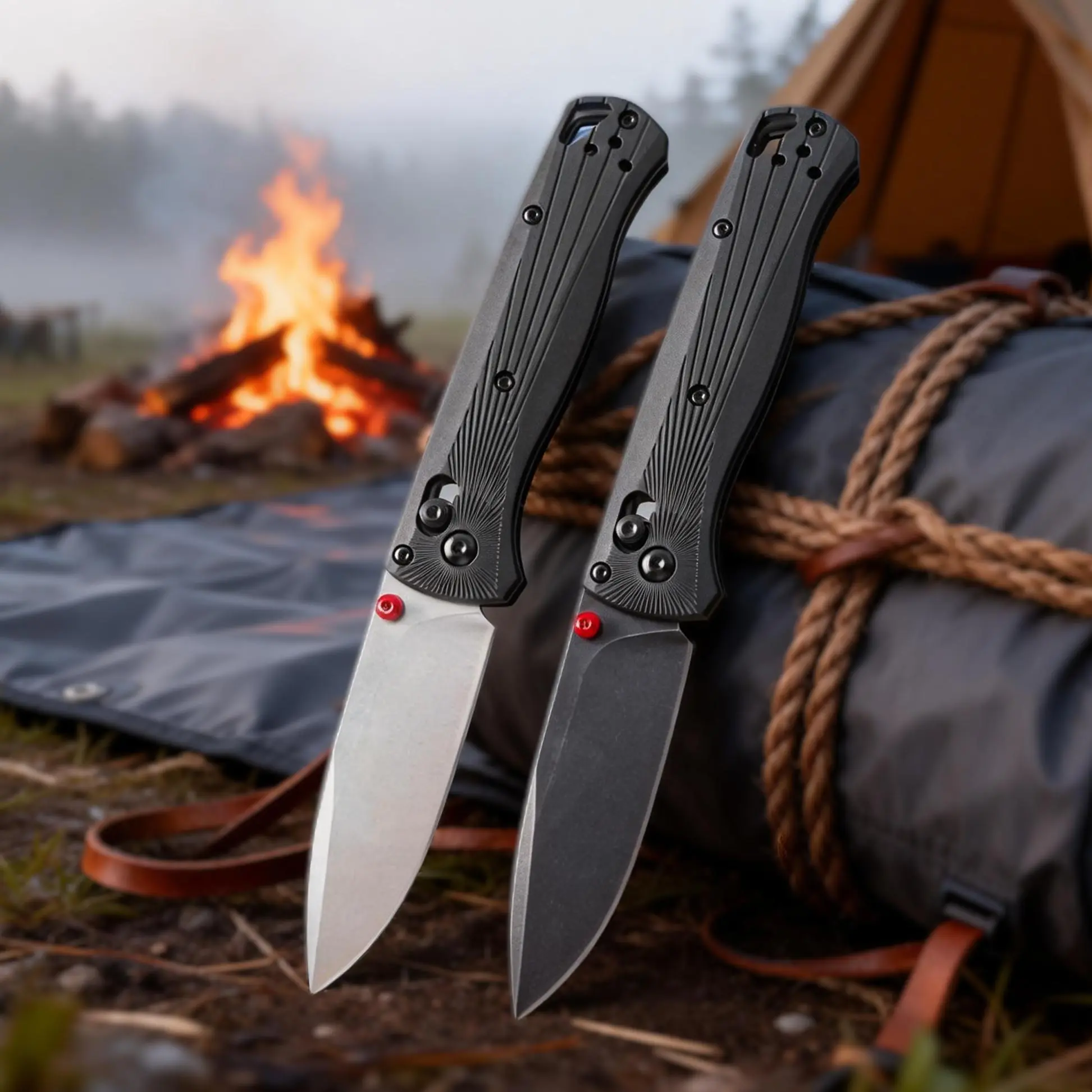 2#535BK Portable Folding EDC Knife Sharp Stainless Steel Pocket Knife Multifunctional Daily Outdoor Camping Hiking Fishing Practical Holiday Gift Knife