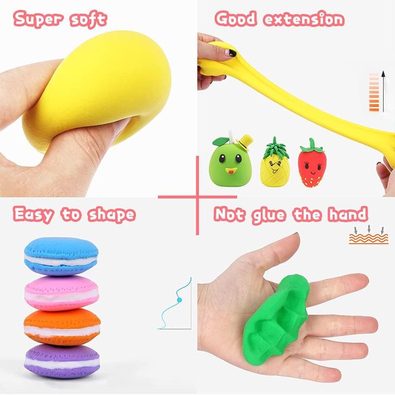 24 Color Air Drying Clay Set, ultra light clay belt carving tool - perfect for DIY crafts and novelty toys
