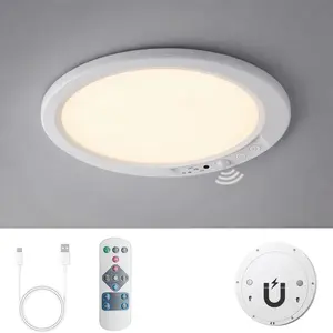 4000/8000 mAh Motion Sensor Ceiling Light USB Type-C Rechargeable Magnetic Lamp Wireless Wall Lamp Remote LED Night Light For Kitchen Coatroom