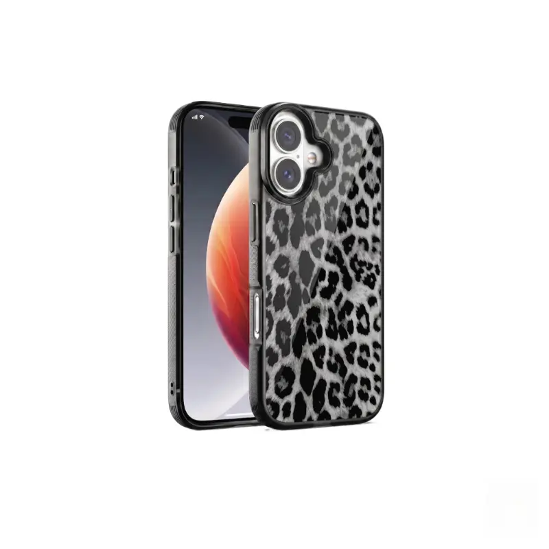 Mobile Phone Case Leopard Print Cute Acrylic PC Back Drop-Tested Protection Comfortable Non-Slip Grip Ultra-Light Design, Cheetah Print, Phone Accessories