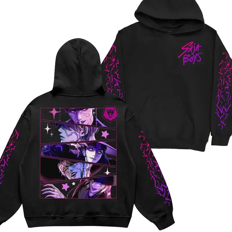 KID,ADULT V3 Limited Saja Boy 2 Sides Graphic Hoodie Sweatshirt, Unisex Demon Hunters Shirt, Girls Group Y2K, Anime Men Women Youth Cosplay Tops, Vintage Printed All Over