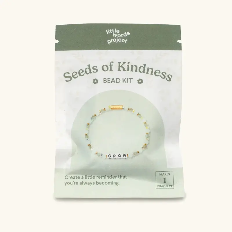 Little Words Project Seeds of Kindness DIY Beaded Bracelet Kit - Colorful Beads, Hand Beading Supplies, Mindfulness Jewelry Making Craft, Adult Craft Supplies, Slow Summer Word Reminder