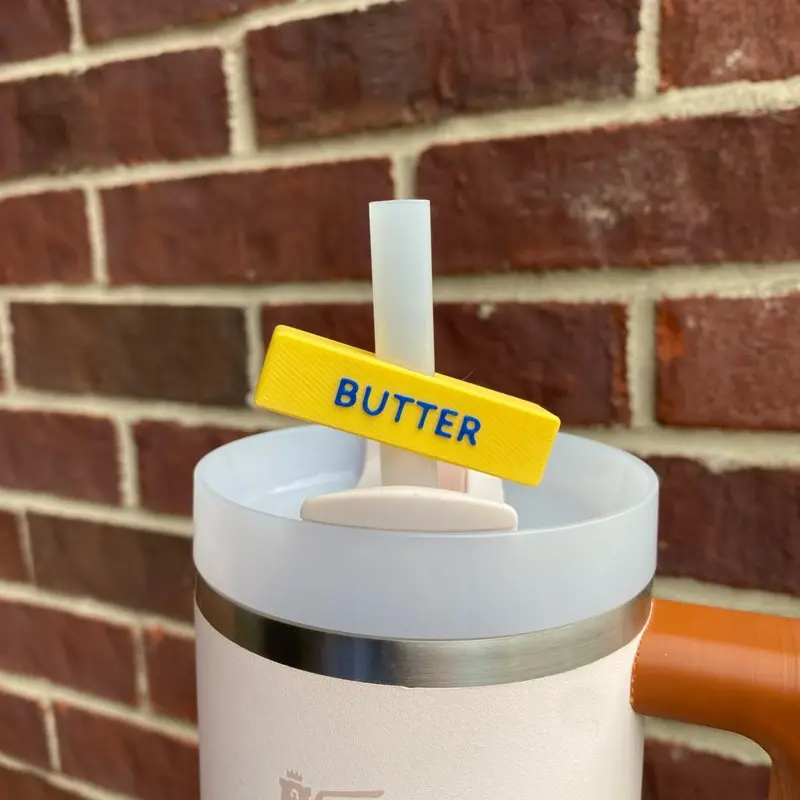 Stick Of Butter Straw Charms and Toppers for Stanley Tumblers - Fun Design for 9.5mm Straw Drinkware