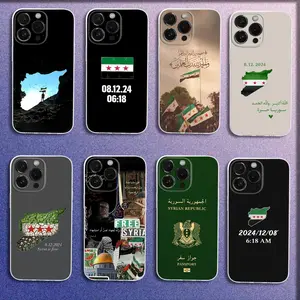 Syria Syrian Map Flag Passport Phone Case For 17promax 17e 17 16 15 14 13 12 11 Mini Pro Max Air X XR XSMAX  For Samsung Galaxy S26 S25 S24 S23 S22 FE Ultra Plus Edge Transparent Cover