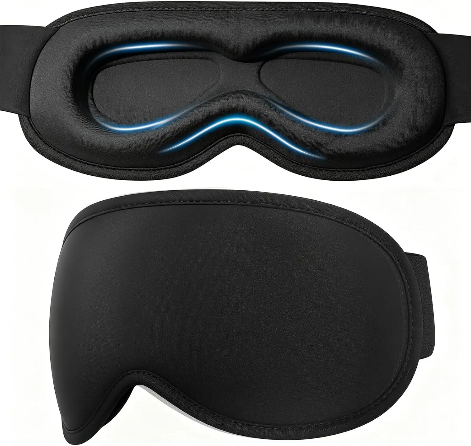 Sleep Mask, 100% Blackout 3D Eye Mask for Men & Women | Zero Pressure Ergonomic Design, Adjustable Strap for Side Sleepers, Breathable Lightweight Blindfold for Travel, Shift Work