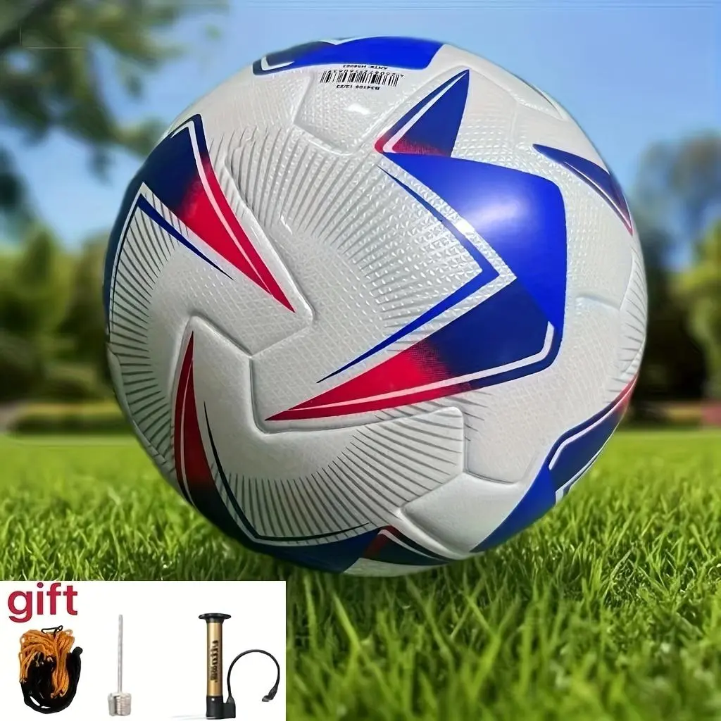Size 5 High-Quality Thick Synthetic PU Soccer Ball - Seamless Thermal Bonding Tech, Excellent Elasticity, Slip Resistance, Waterproof, Durable, Wear-Resistant Mixed Colors Sports Toy, Balls