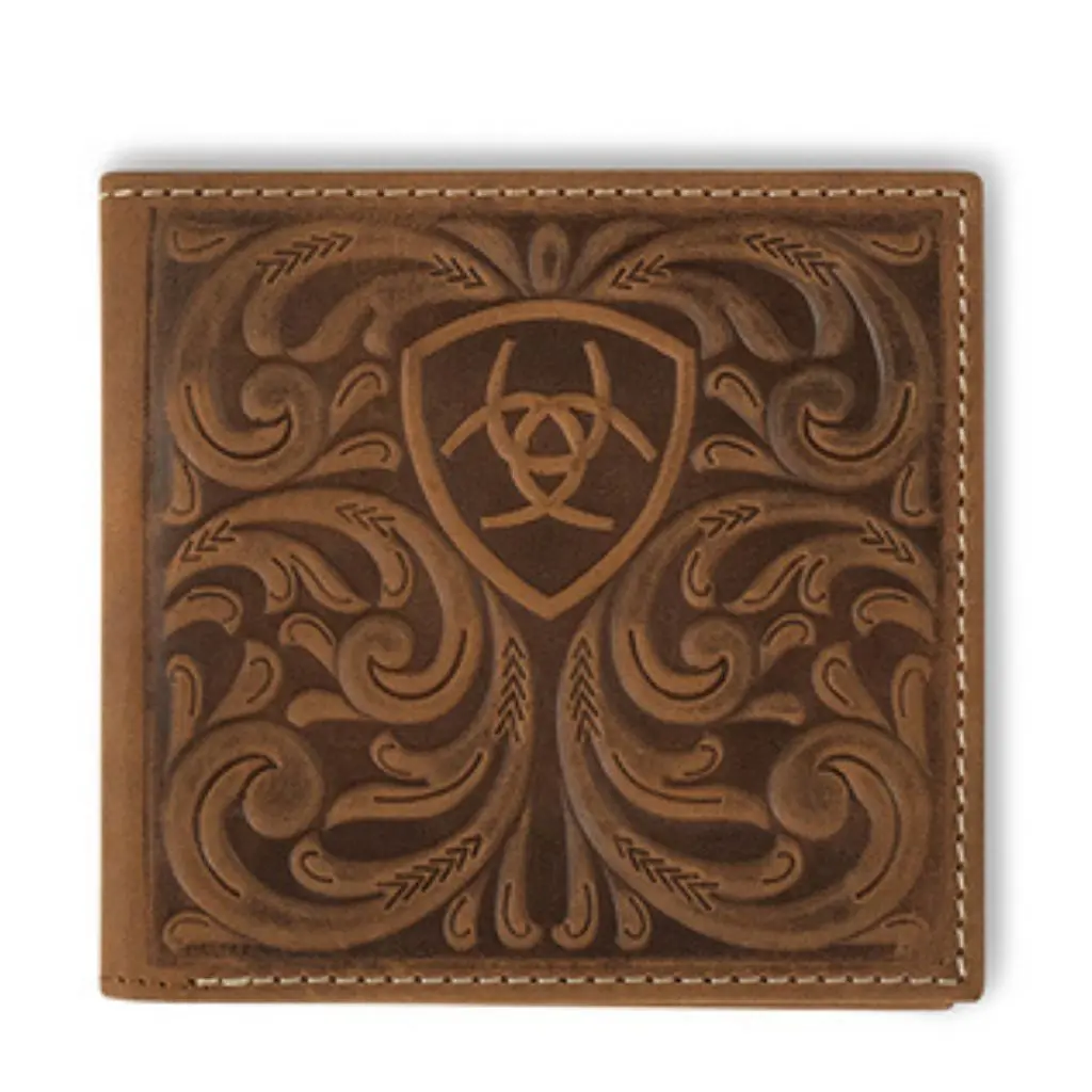 A3561444 Cartera Ariat Bifold Scrollingembossed Cafe