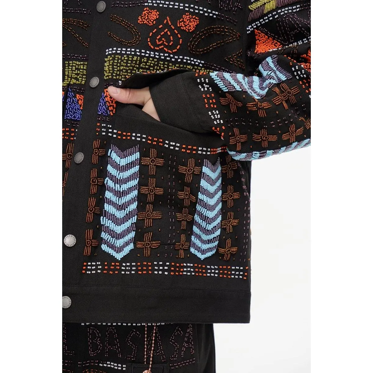 Time Black Multi Hand Beaded Jacket