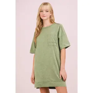 Oversized T-shirt Dress- Acid Wash