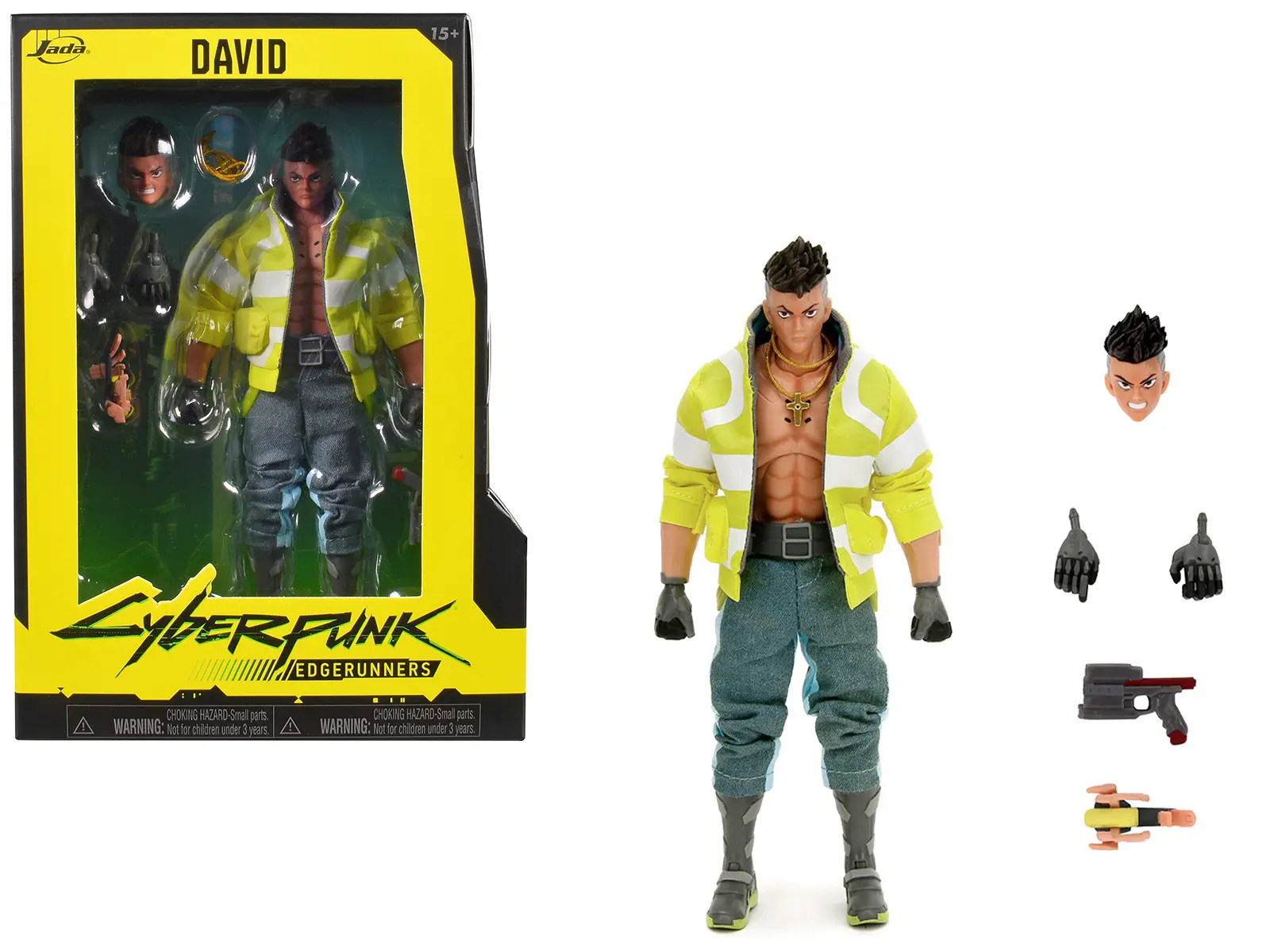 David Martinez 6" Moveable Figure with Accessories and Alternate Head and Hands "Cyberpunk: Edgerunners" (2022) TV Model by Jada