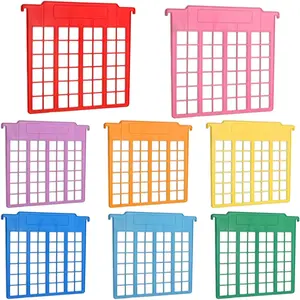 8 Pack File and Folder Dividers 9x11.4 Inches Plastic Hanging Filing Cabinet Dividers Organizers Insertable File Separators Supplies for Office Drawer Organization (Rainbow)