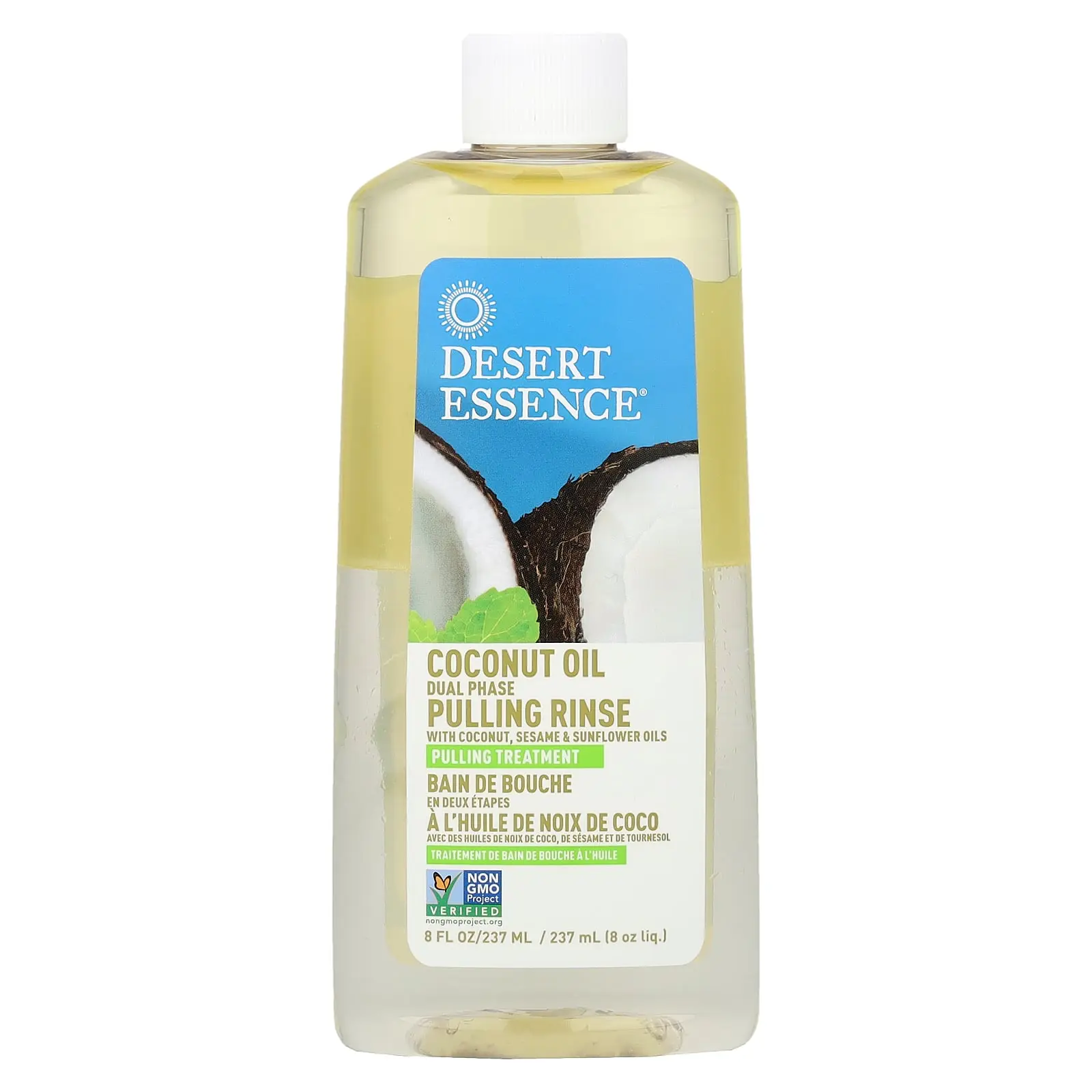 Desert Essence Coconut Oil Dual Phase, Pulling Rinse, 8 fl oz (237 ml)