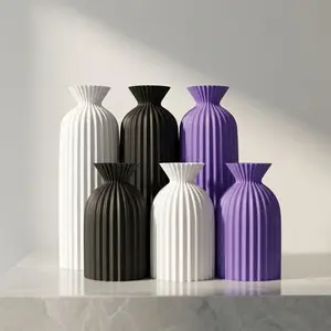 Multicolor Matte Plastic Vase, Fashionable Nordic Style Decorative Vase, Bohemian Home Decoration, Living Room, Bookshelf, Office, Bedroom